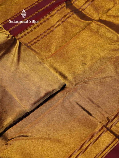 Beautiful Dark Maroon 8Kol Pure Kanjivaram Silk Saree With Traditional Raising Temple Border