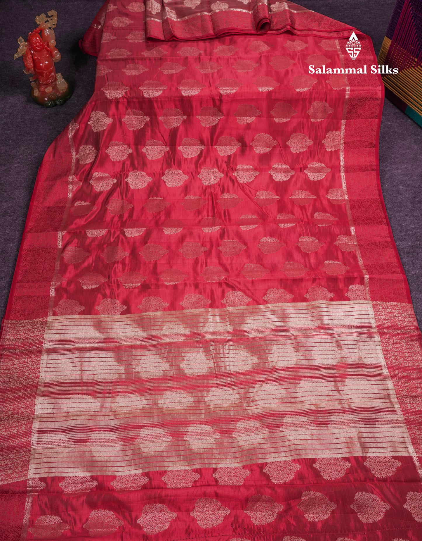 Beautiful Lavender Semi Raw Silk Saree With Fancy Border