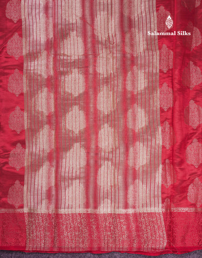Beautiful Lavender Semi Raw Silk Saree With Fancy Border
