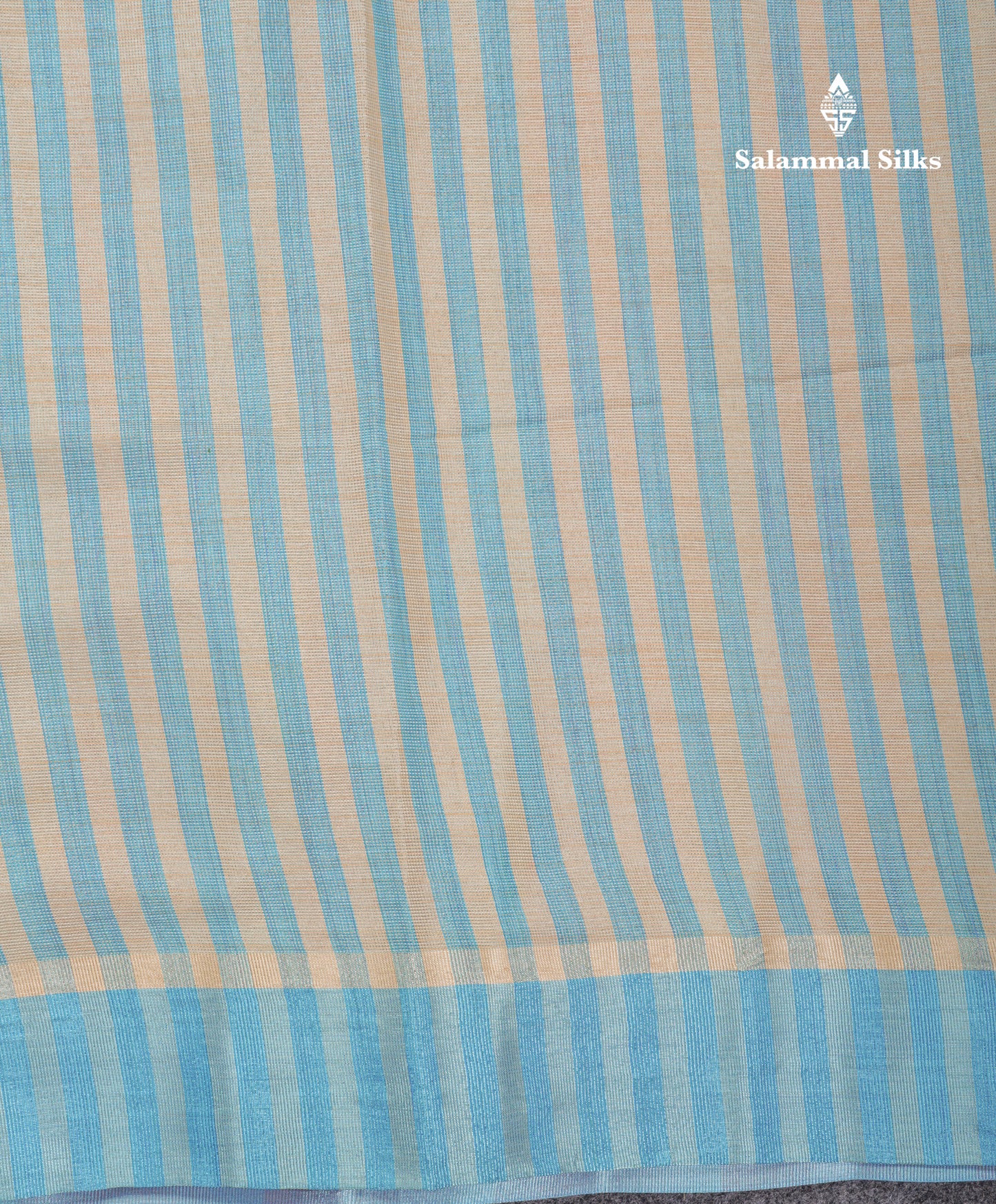 Beautiful Golden Yellow Kota Cotton Plain Tissue Fancy Saree With Sky Blue Border