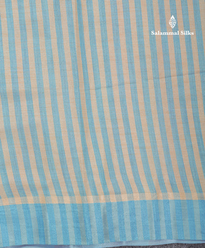 Beautiful Golden Yellow Kota Cotton Plain Tissue Fancy Saree With Sky Blue Border