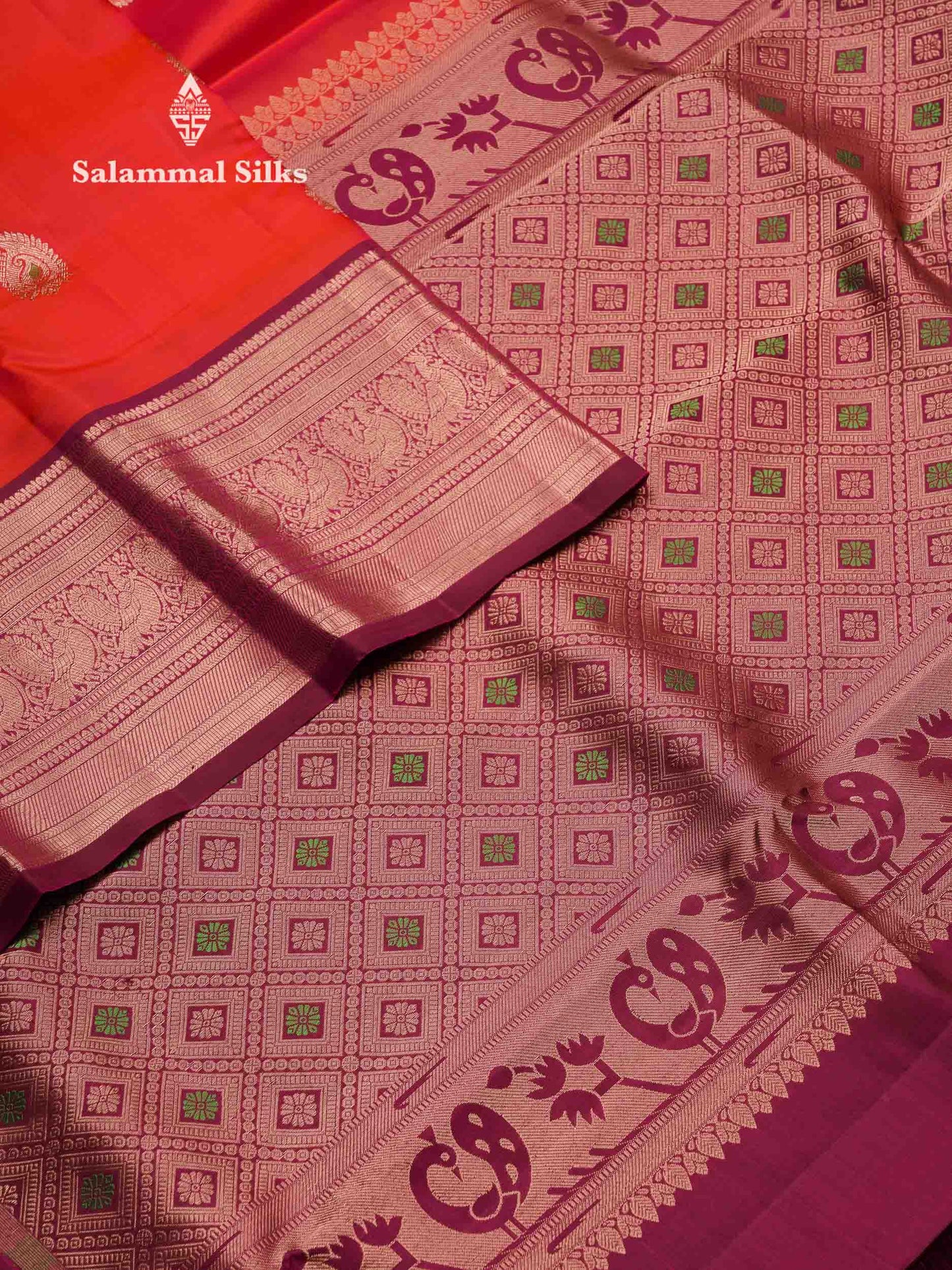 Beautiful Redish Pink Pure Kanjivaram Silk Saree With Contrast Magenta Traditional Evening Morning Border