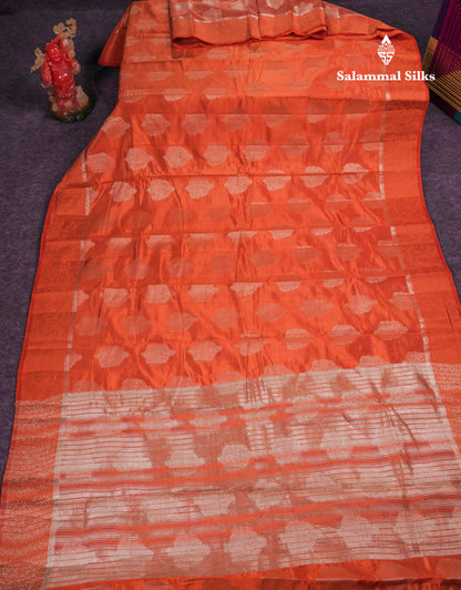 Beautiful Lavender Semi Raw Silk Saree With Fancy Border