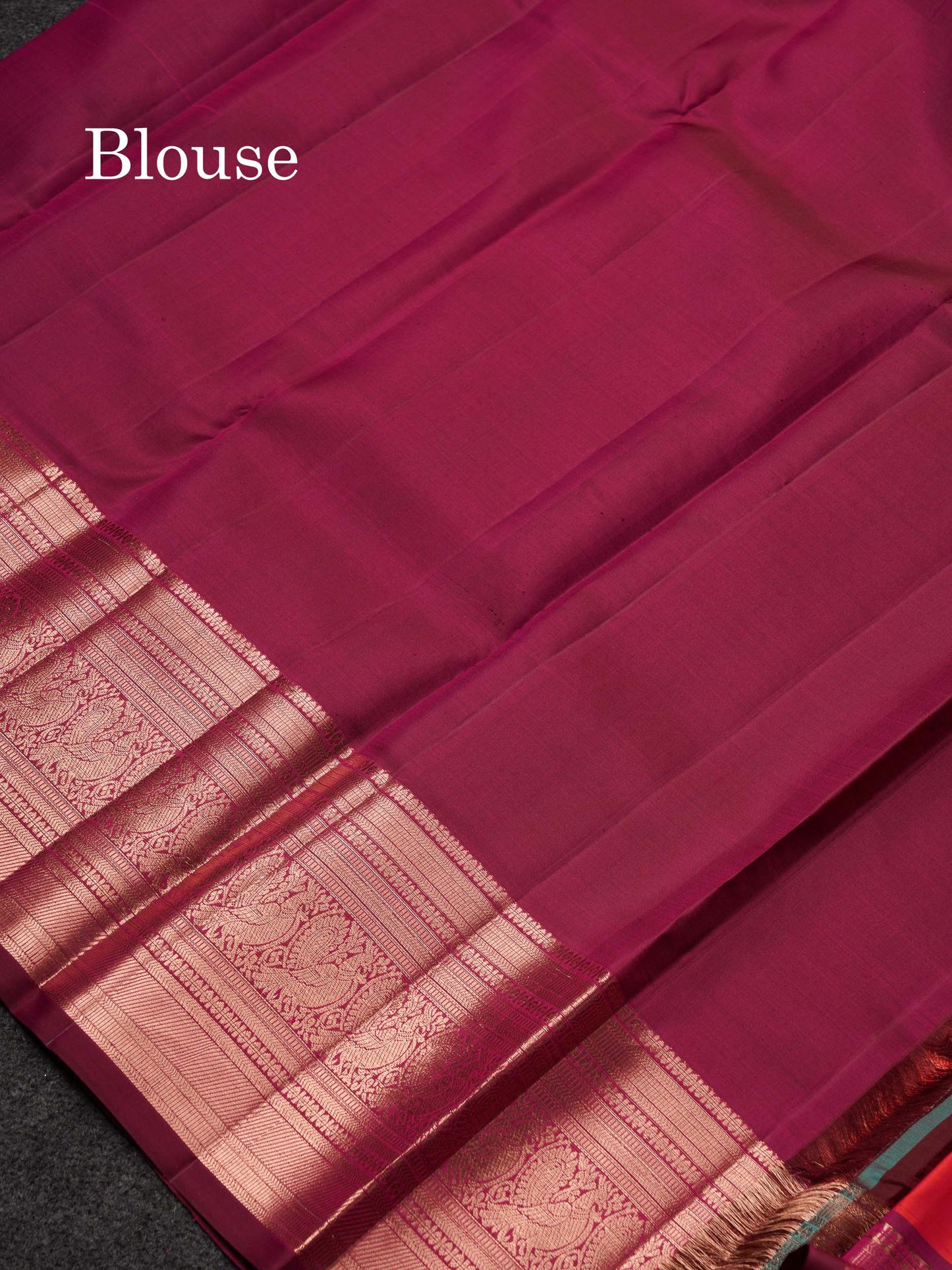 Beautiful Redish Pink Pure Kanjivaram Silk Saree With Contrast Magenta Traditional Evening Morning Border