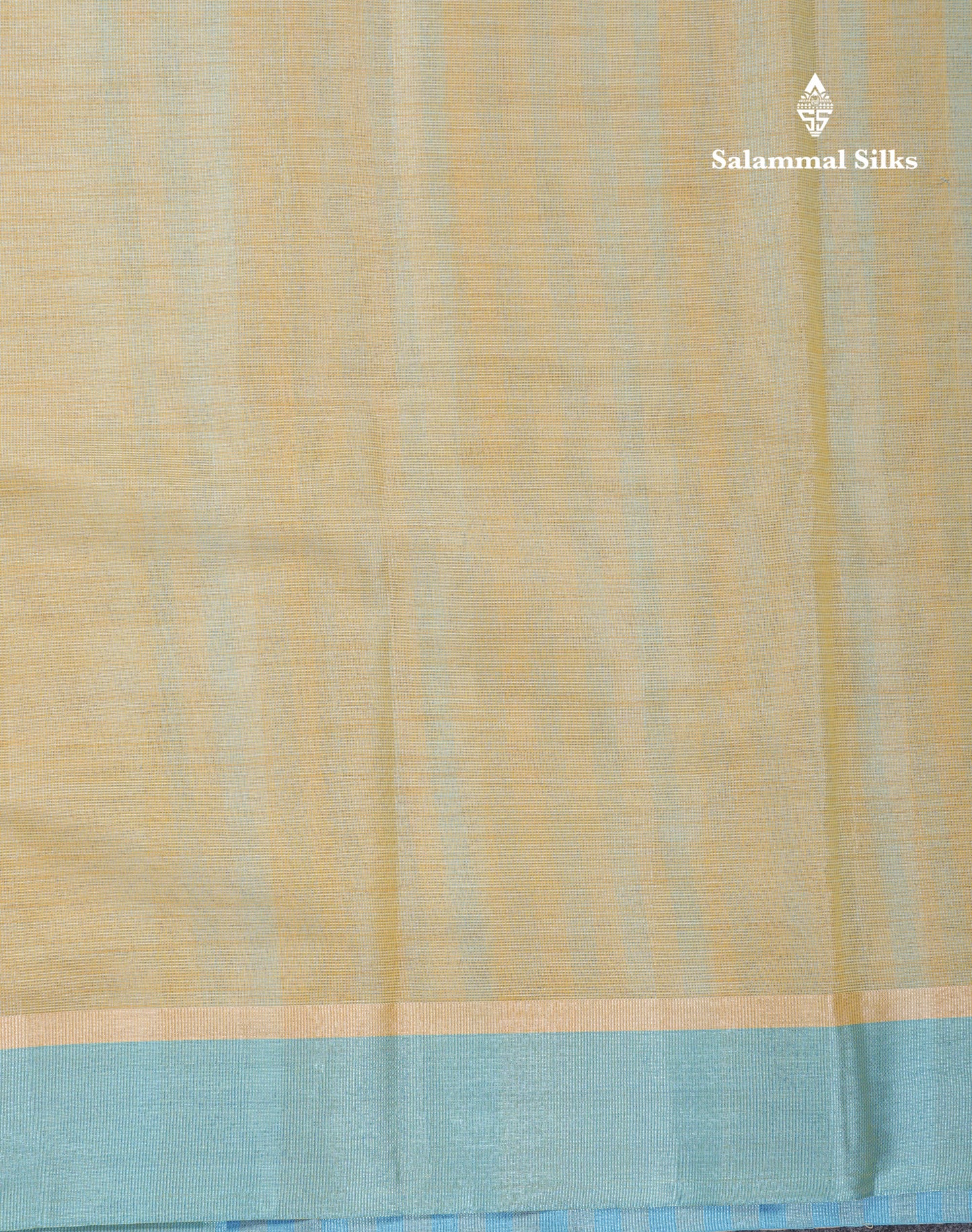 Beautiful Golden Yellow Kota Cotton Plain Tissue Fancy Saree With Sky Blue Border