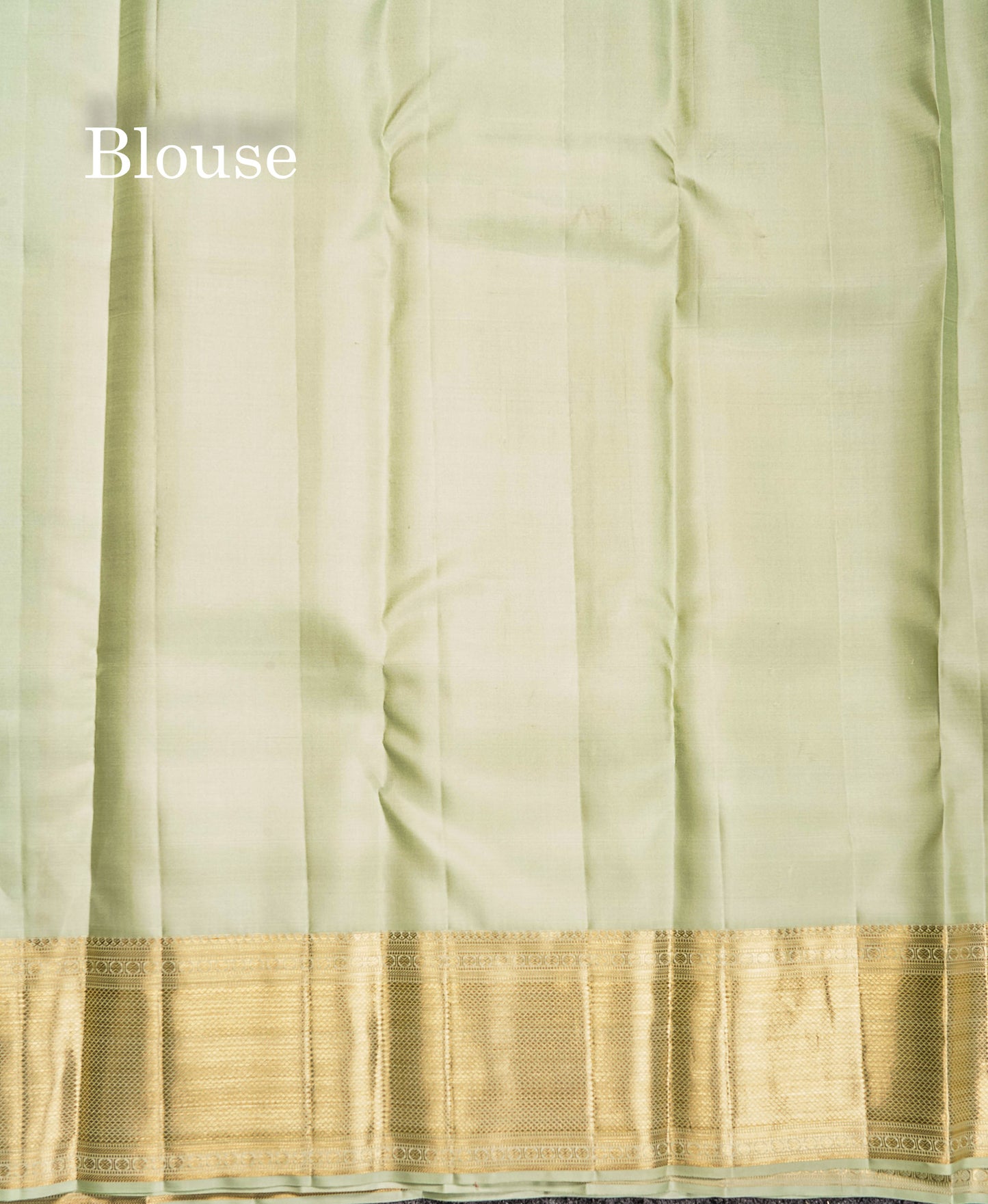 Bridal Pure Kanjivaram Silk Saree - Cream Green Colour Body With Traditional Border