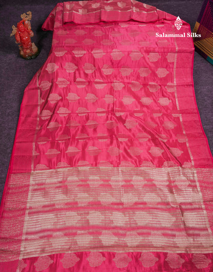 Beautiful Lavender Semi Raw Silk Saree With Fancy Border