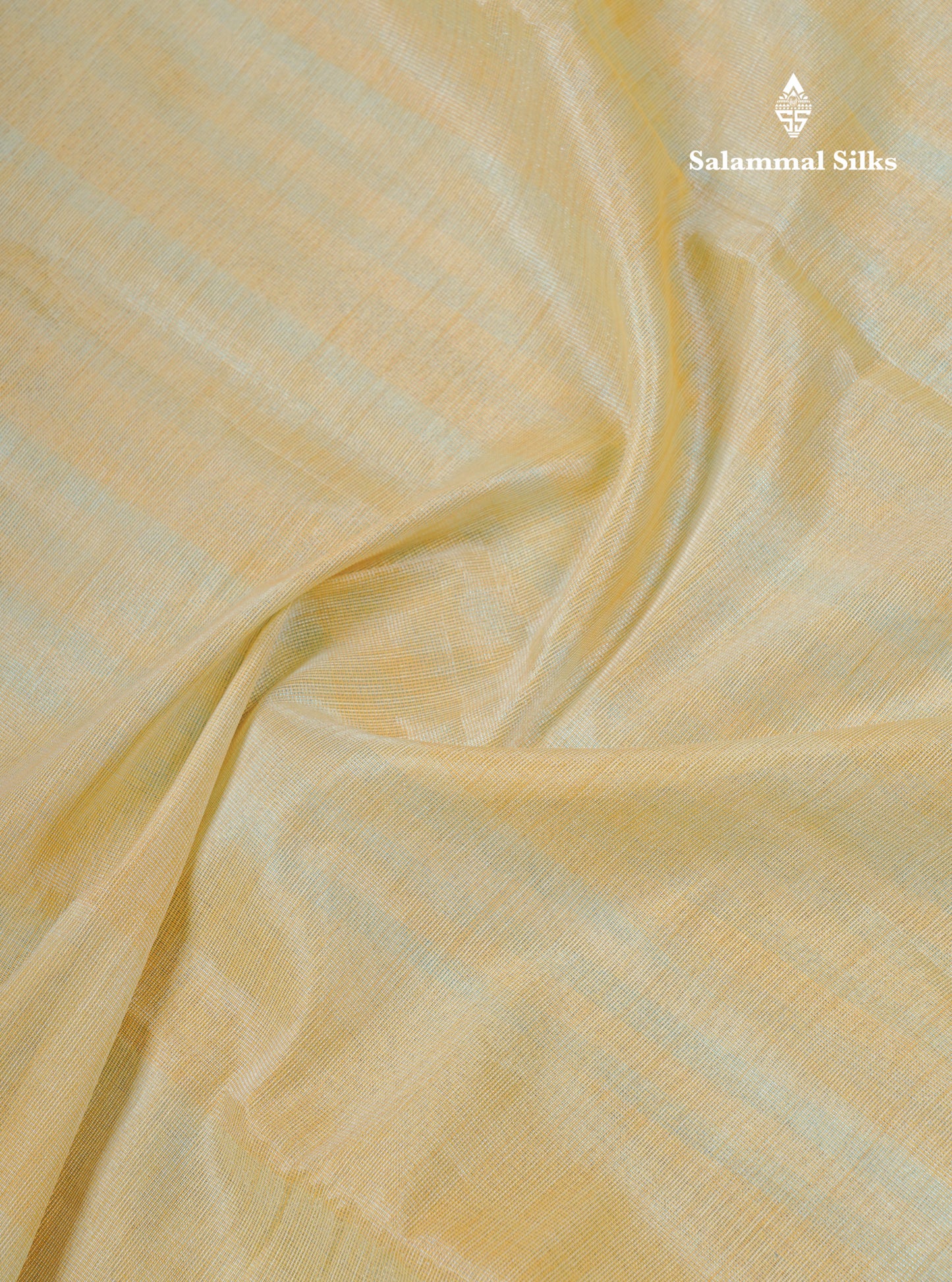 Beautiful Golden Yellow Kota Cotton Plain Tissue Fancy Saree With Sky Blue Border