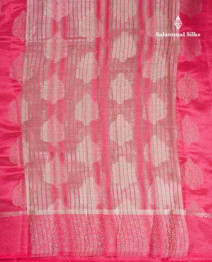 Beautiful Lavender Semi Raw Silk Saree With Fancy Border