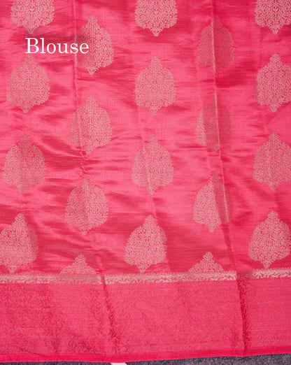 Beautiful Lavender Semi Raw Silk Saree With Fancy Border
