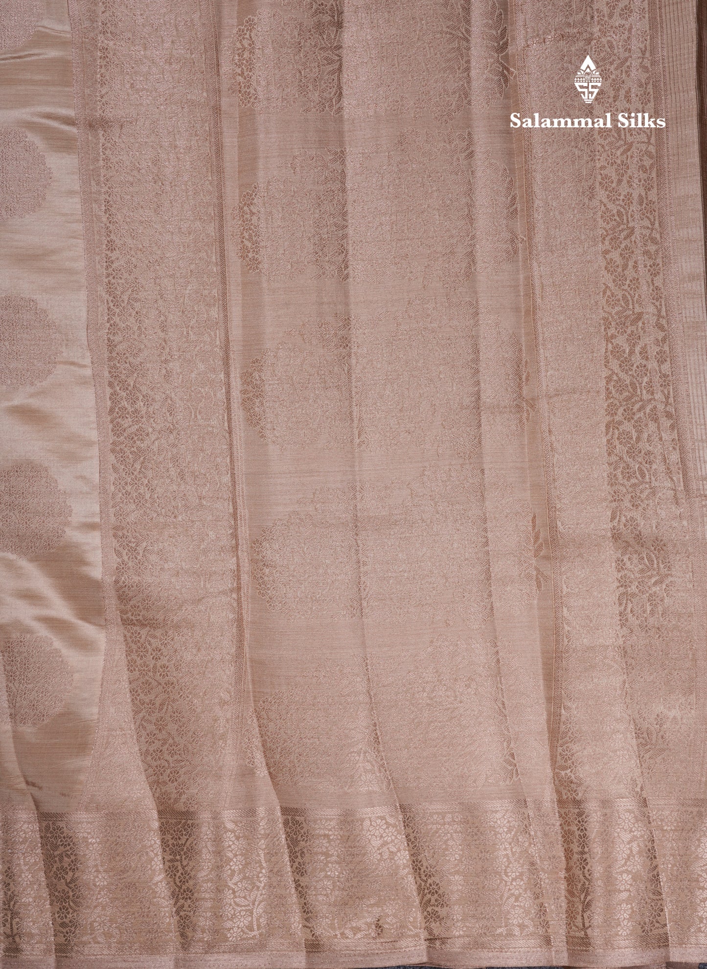 Beautiful Beige Semi Raw Silk Saree With Fancy Border