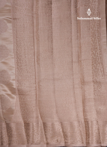 Beautiful Beige Semi Raw Silk Saree With Fancy Border
