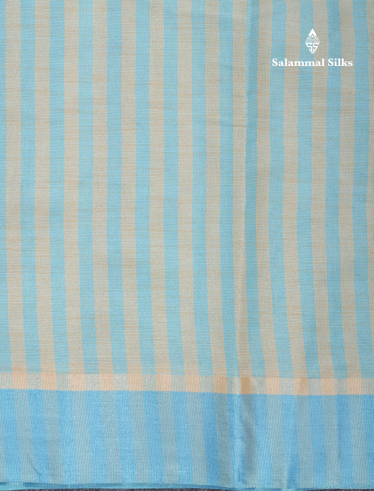 Beautiful Golden Yellow Kota Cotton Plain Tissue Fancy Saree With Sky Blue Border