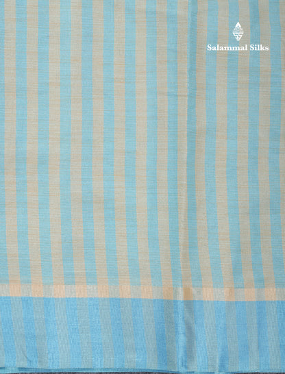 Beautiful Golden Yellow Kota Cotton Plain Tissue Fancy Saree With Sky Blue Border