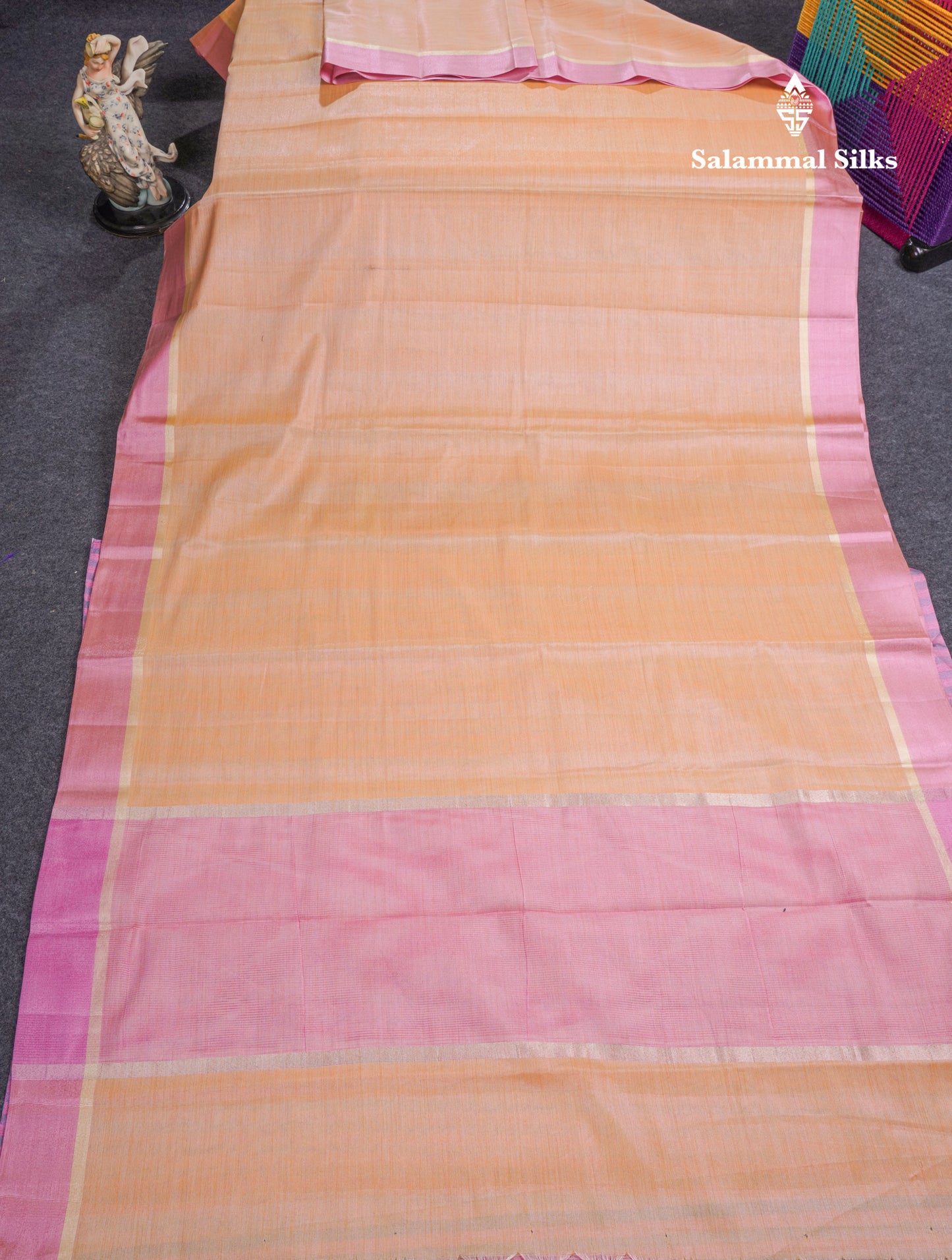 Beautiful Golden Yellow Kota Cotton Plain Tissue Fancy Saree With Sky Blue Border