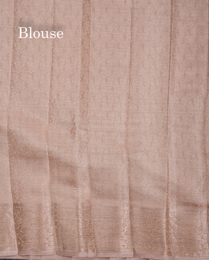 Beautiful Beige Semi Raw Silk Saree With Fancy Border