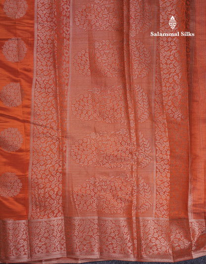 Beautiful Beige Semi Raw Silk Saree With Fancy Border