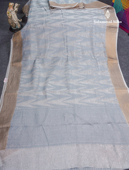 Sandal Premium Crush Fancy Saree with Traditional Border