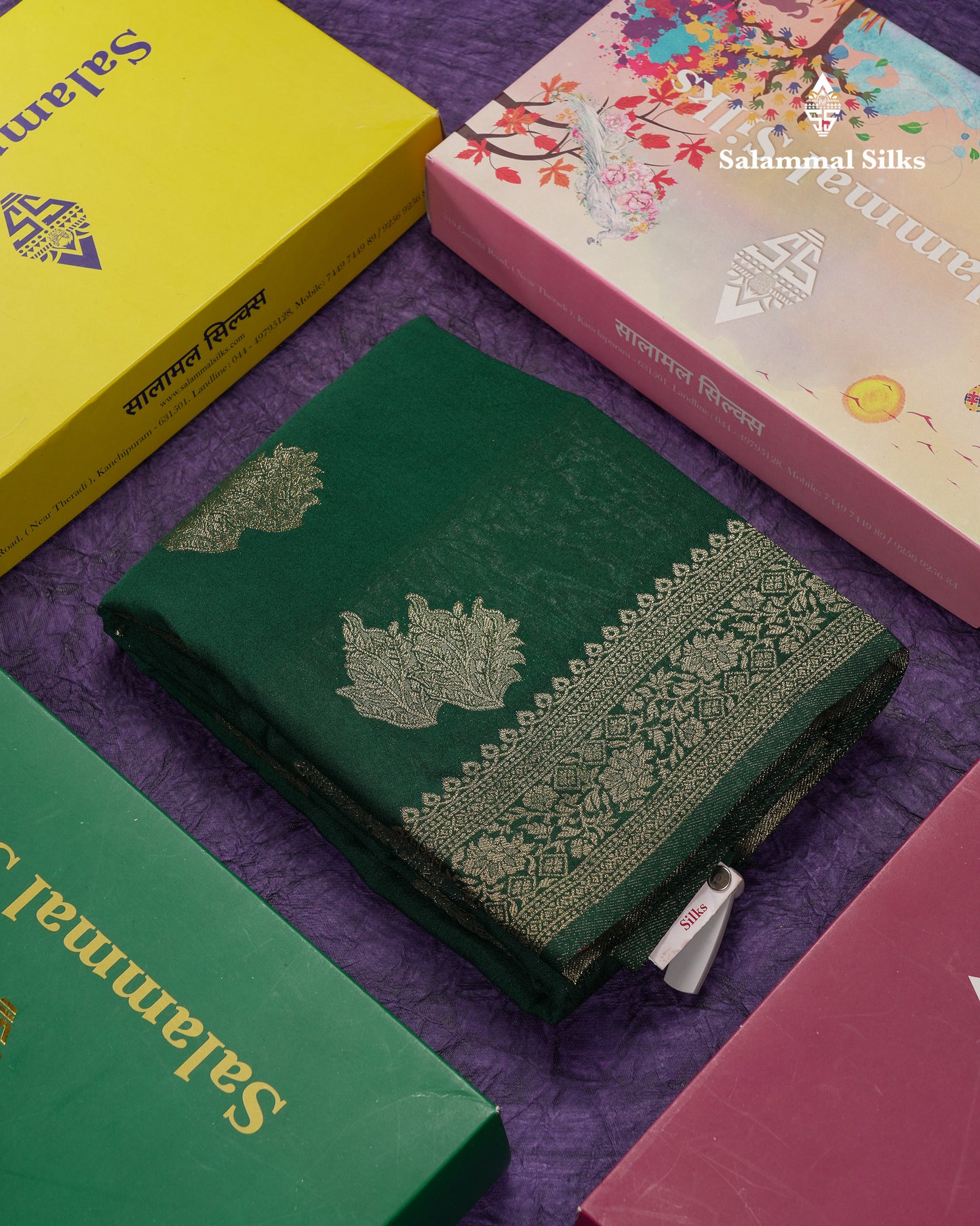 Beautiful Bottle Green Semi Georgette Saree With Fancy Border