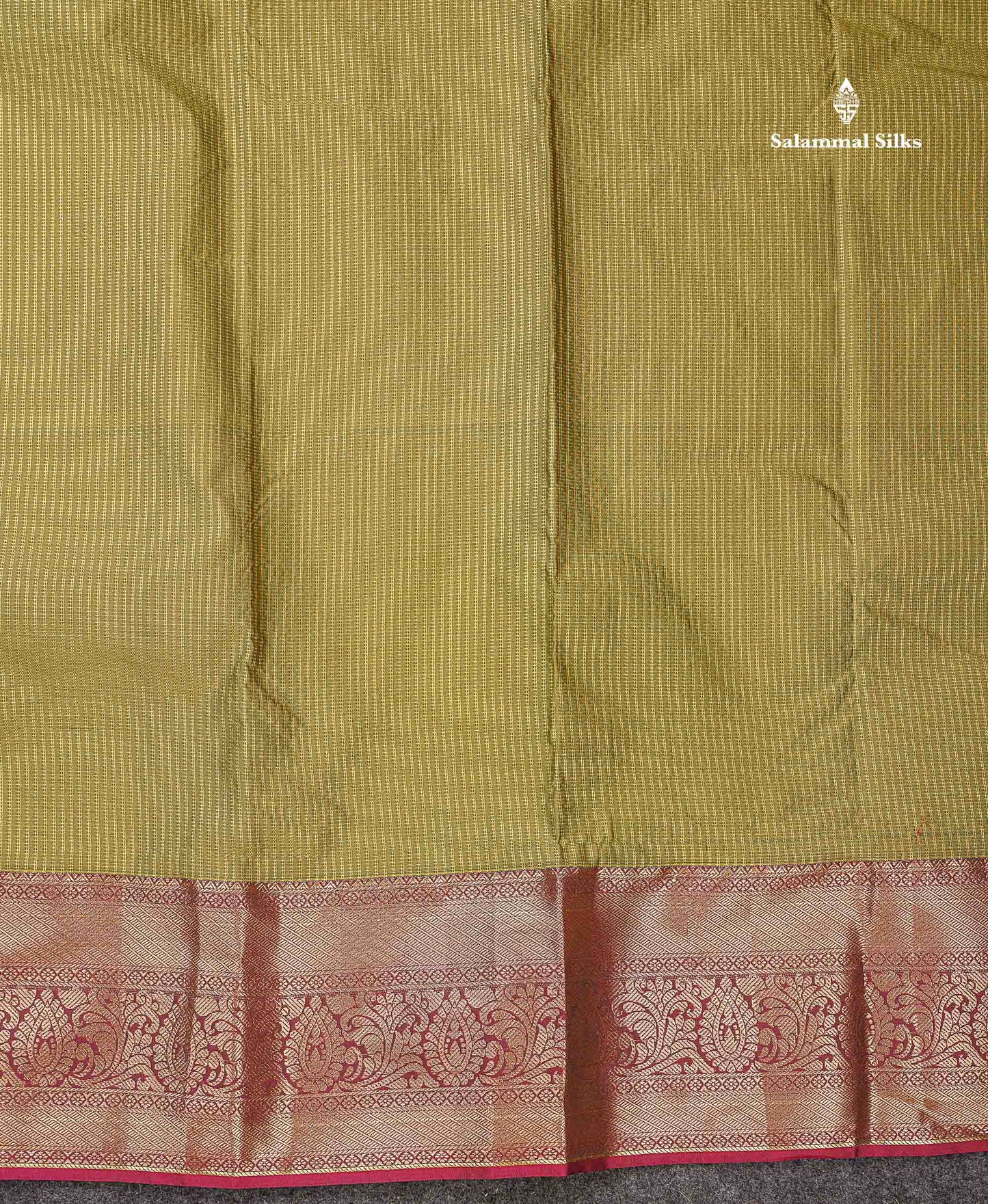Beautiful Snuff Brown Zari Lines Semi Silk Saree With Contrast Maroon Evening Morning Border