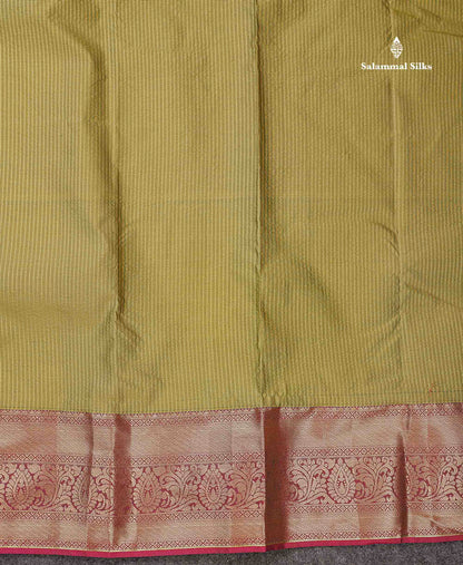 Beautiful Snuff Brown Zari Lines Semi Silk Saree With Contrast Maroon Evening Morning Border