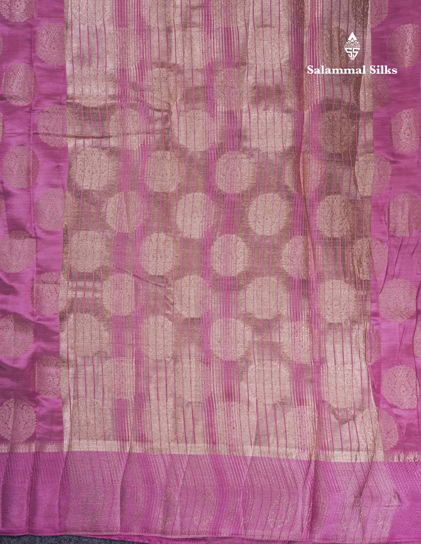 Beautiful Pink Shade Semi Raw Silk Saree With Fancy Border
