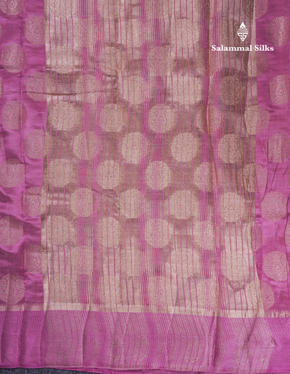Beautiful Pink Shade Semi Raw Silk Saree With Fancy Border