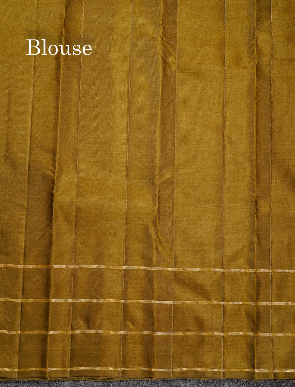 Pure Kanjivaram Silk Saree - Cream Grey Colour Body Butta With Contrast Dual Tone Mahandi Green Fancy Border