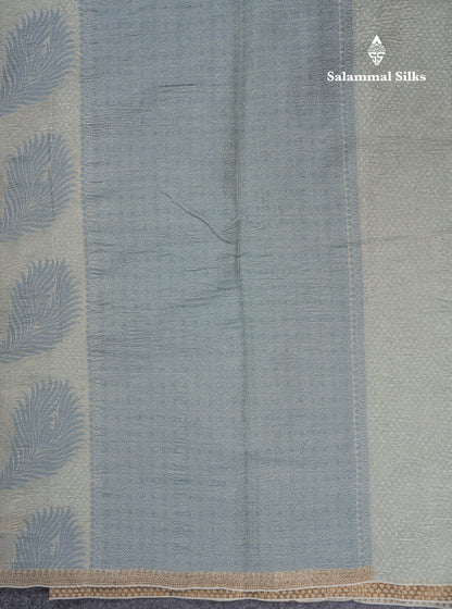 Pastel Blue Premium Crush Fancy Saree with Designer Blouse