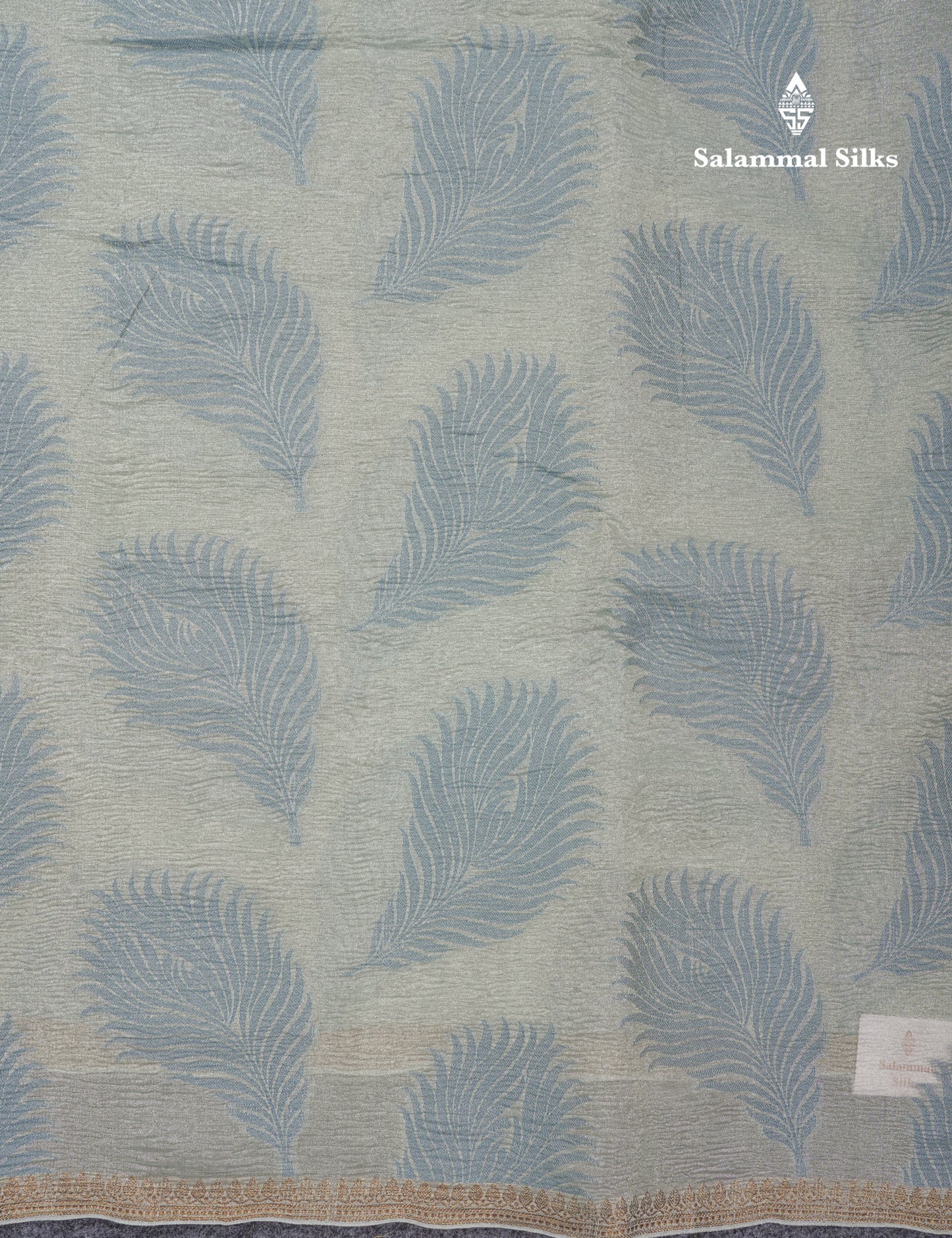 Pastel Blue Premium Crush Fancy Saree with Designer Blouse