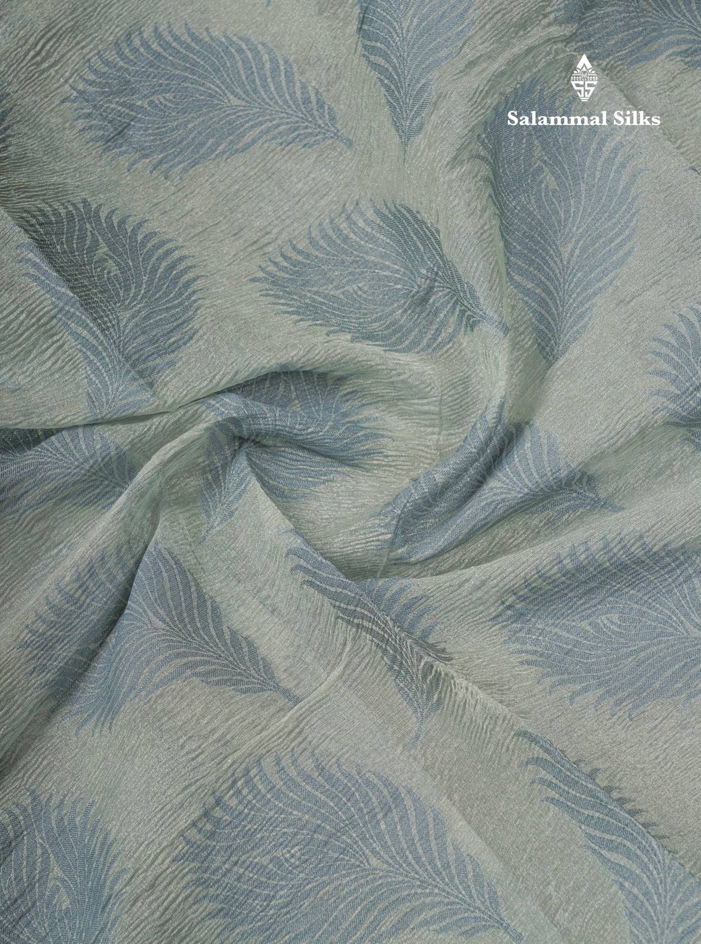 Pastel Blue Premium Crush Fancy Saree with Designer Blouse