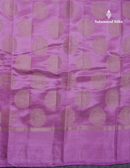Beautiful Pink Shade Semi Raw Silk Saree With Fancy Border