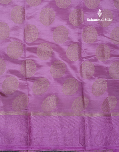 Beautiful Pink Shade Semi Raw Silk Saree With Fancy Border