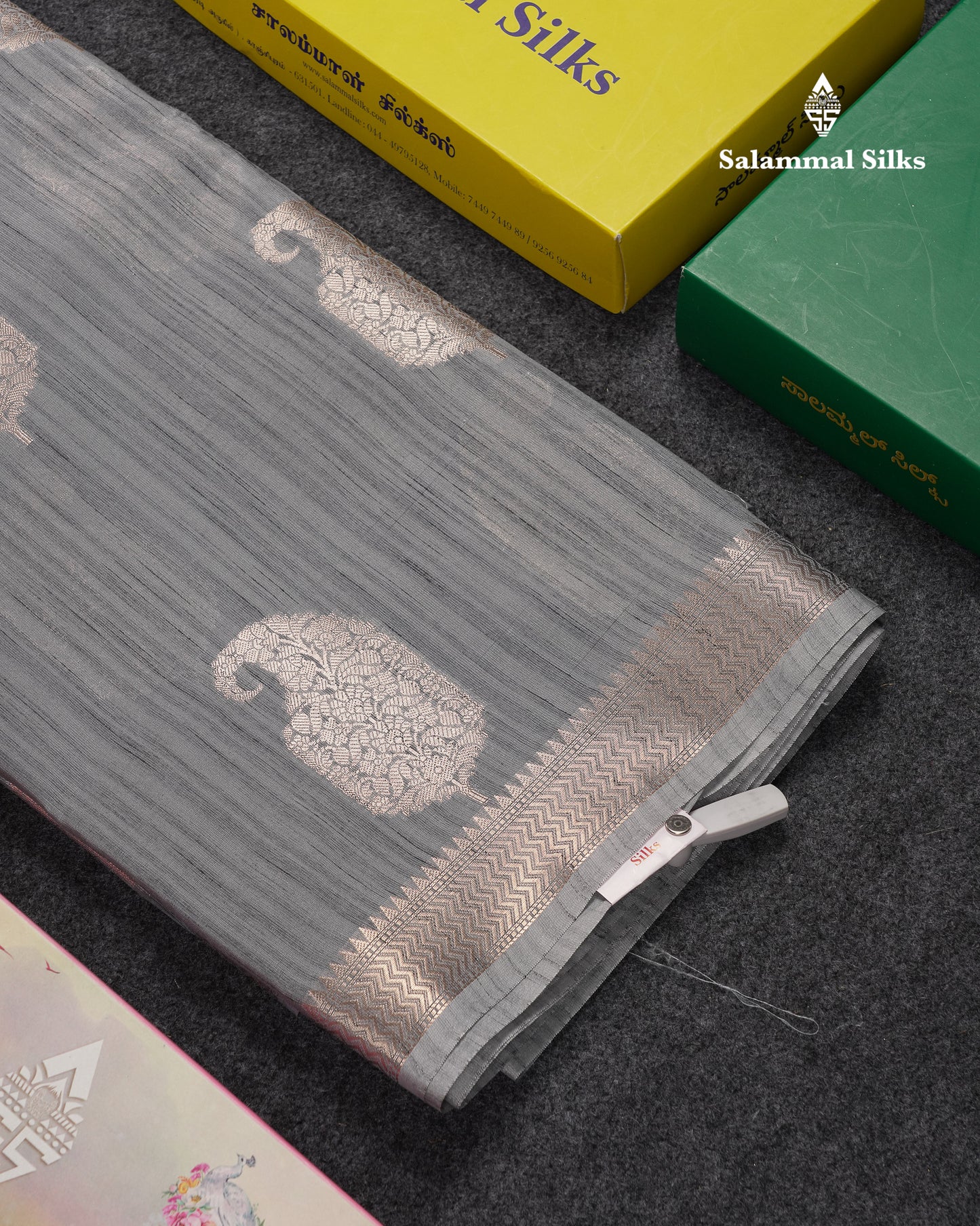 Beautiful Light Brown Jute Mix Saree With Small Fancy Border