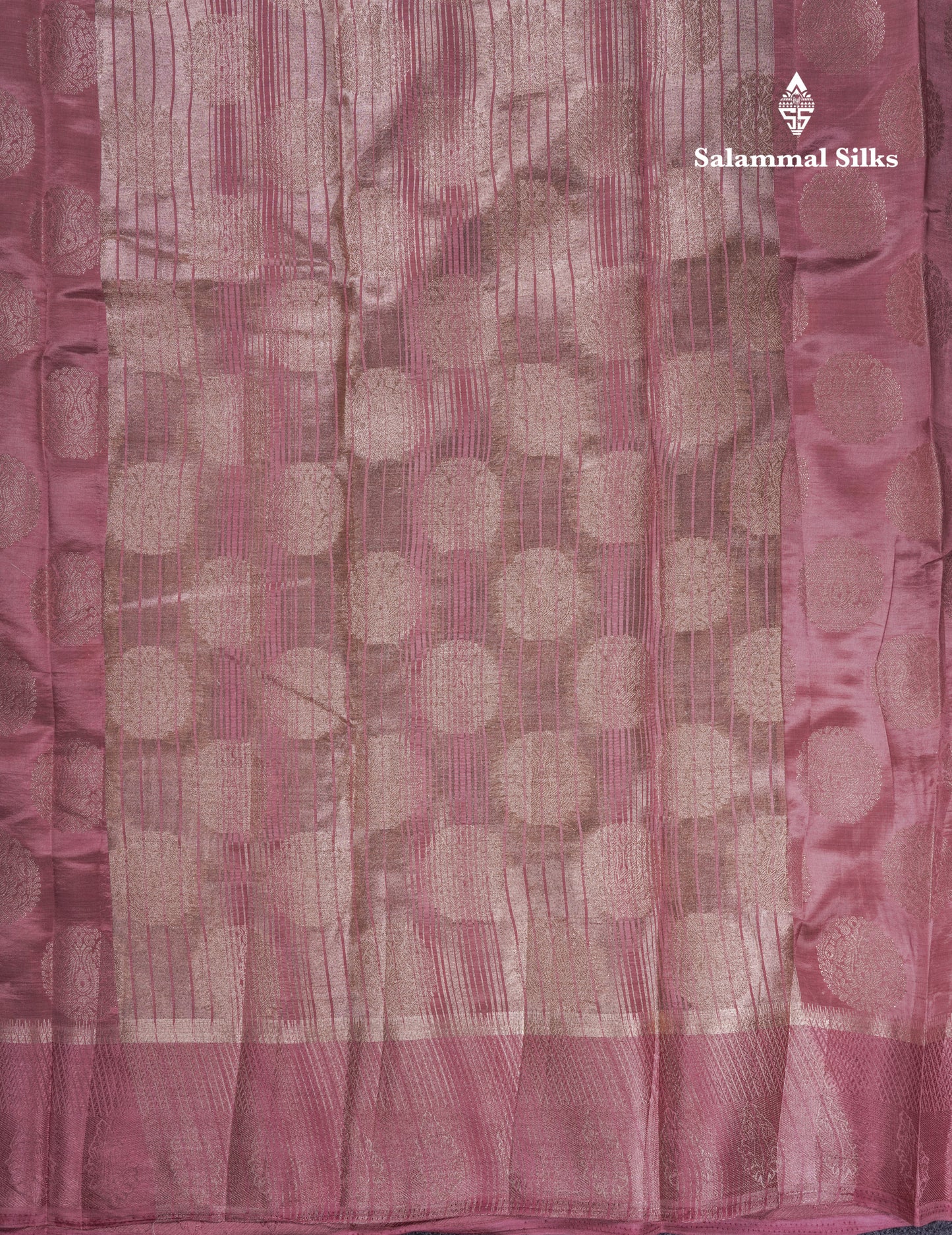 Beautiful Pink Shade Semi Raw Silk Saree With Fancy Border