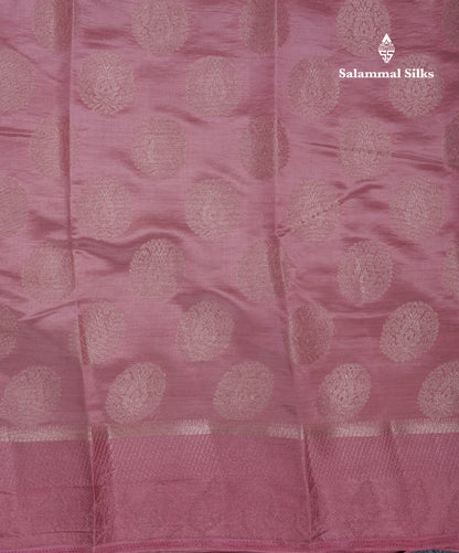 Beautiful Pink Shade Semi Raw Silk Saree With Fancy Border