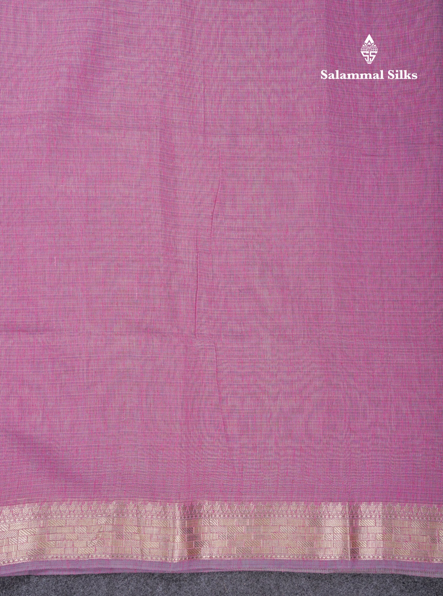 Light Lavender Linen Cotton Mix Fancy Saree With Blouse