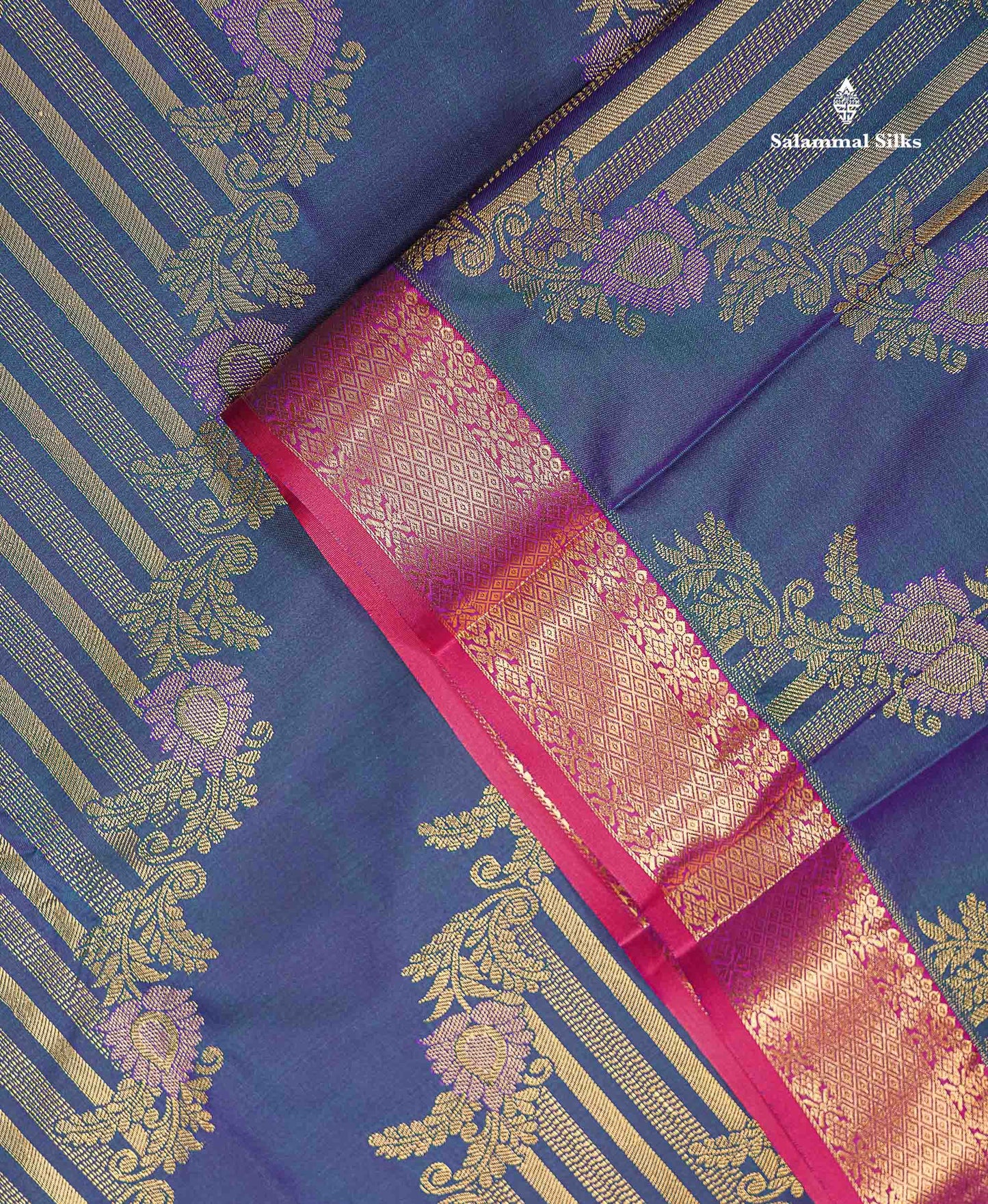Beautiful Dual Tone Peacock Blue Semi Silk Saree With Contrast Red Traditional Evening Morning Border