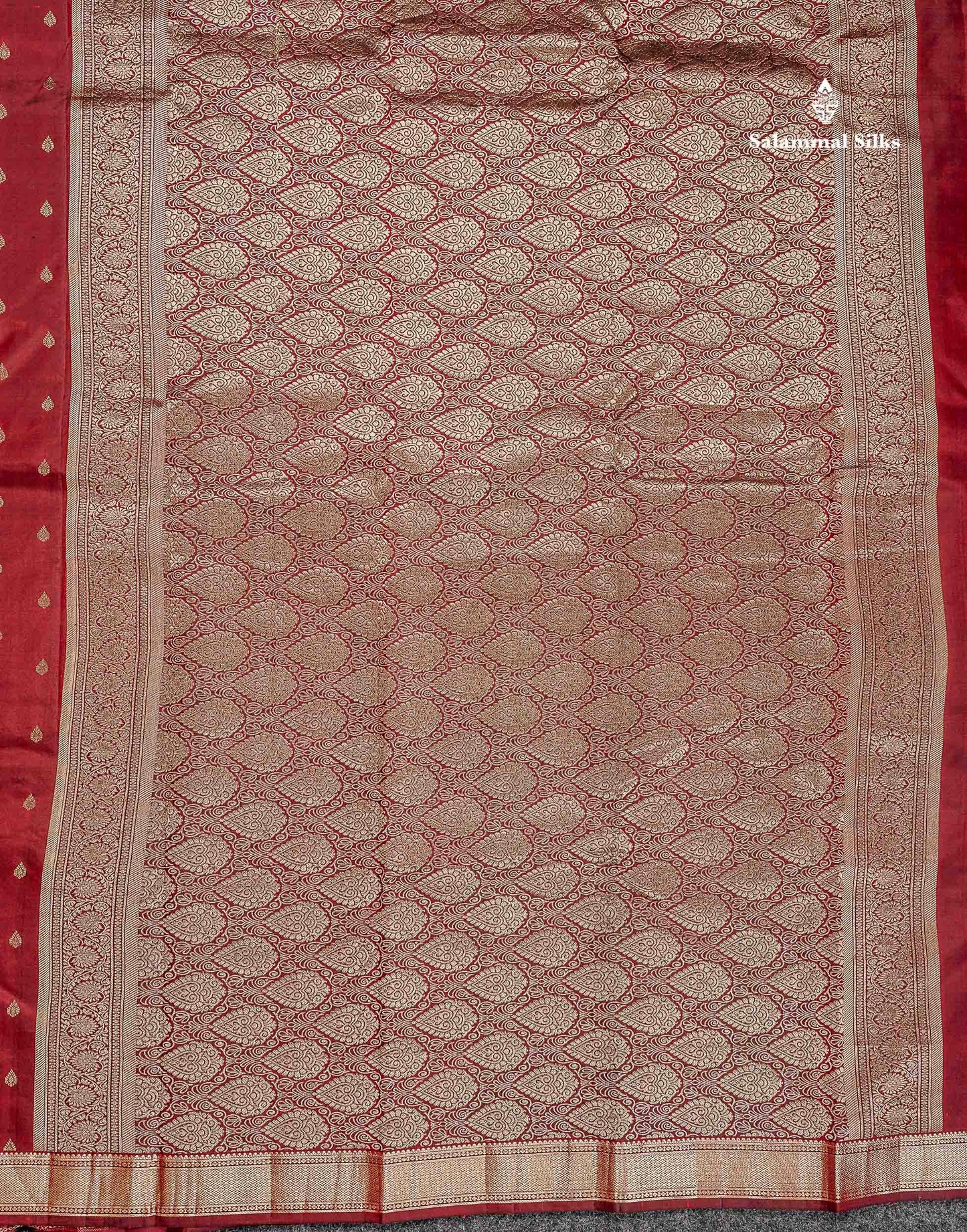 Pure Kanjivaram Silk Saree - Sapphire Green Colour Body Zari Buttas With Small Border