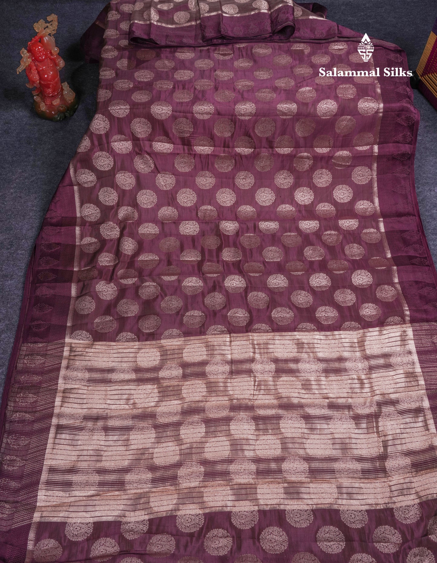 Beautiful Pink Shade Semi Raw Silk Saree With Fancy Border
