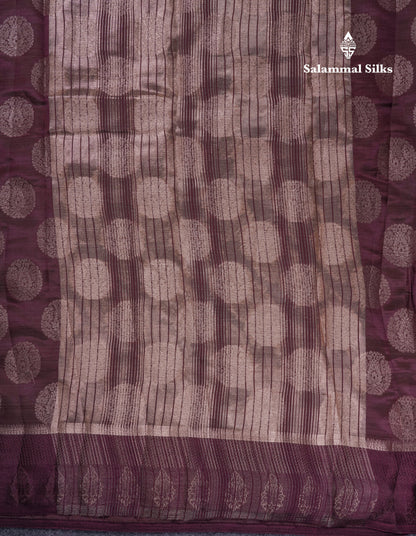 Beautiful Pink Shade Semi Raw Silk Saree With Fancy Border