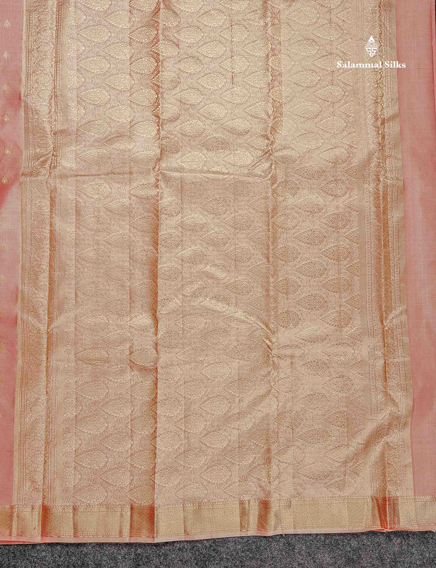 Pure Kanjivaram Silk Saree - Sapphire Green Colour Body Zari Buttas With Small Border