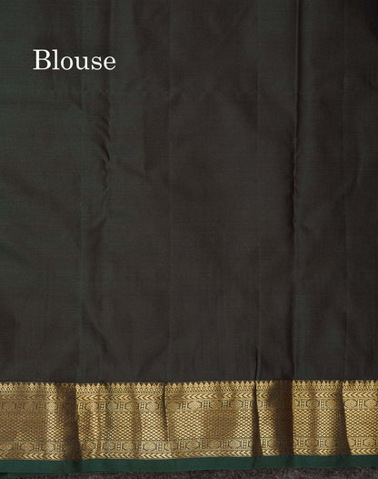 Beautiful Maroon Zari Butta Semi Silk Saree With Contrast Bottle Green Small Traditional & Fancy Border