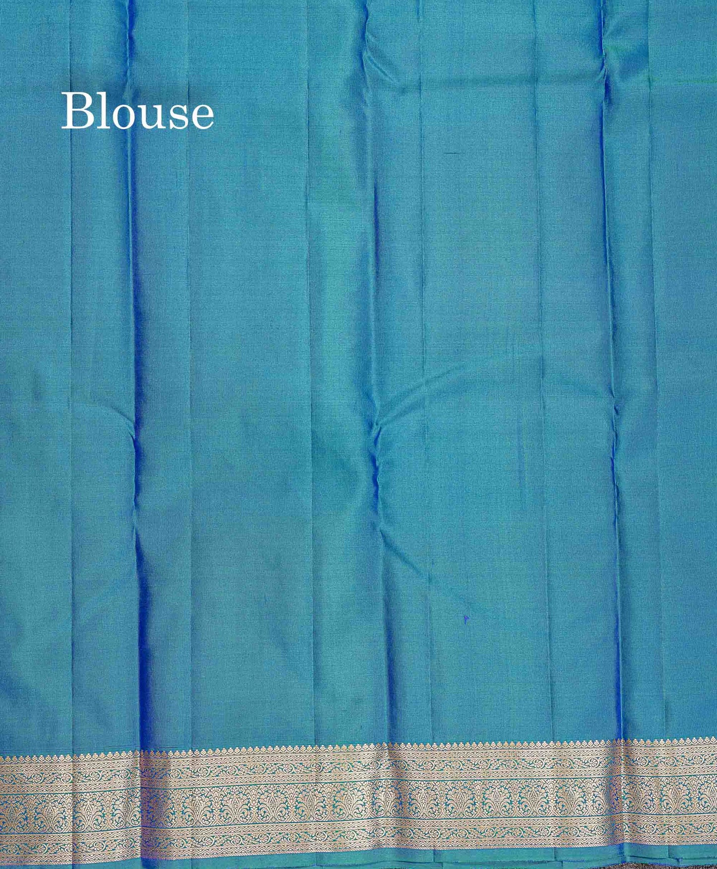 Pure Kanjivaram Silk Saree - Peacock Blue Colour Body Zari Buttas With Medium Border