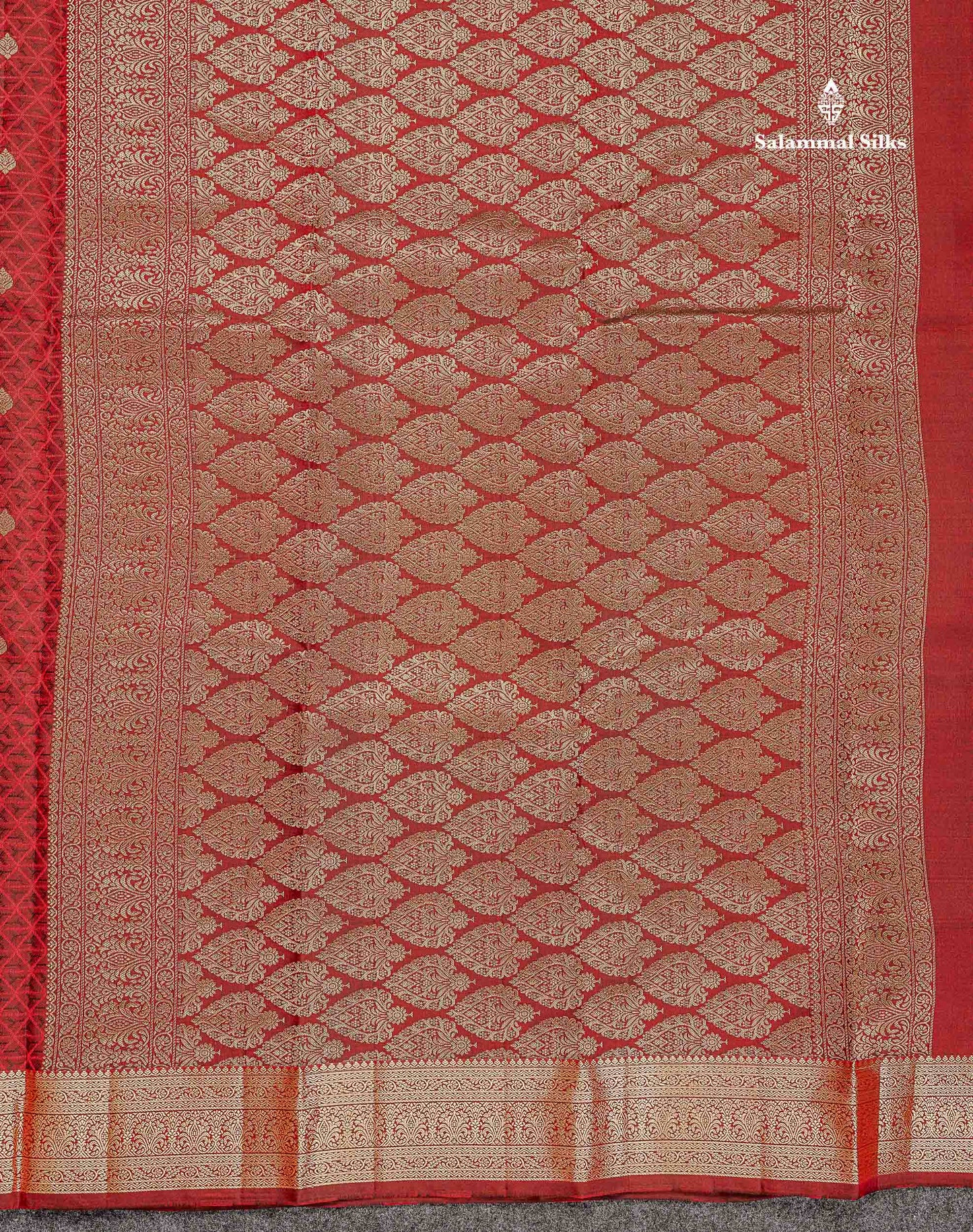 Pure Kanjivaram Silk Saree - Peacock Blue Colour Body Zari Buttas With Medium Border