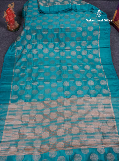 Beautiful Pink Shade Semi Raw Silk Saree With Fancy Border