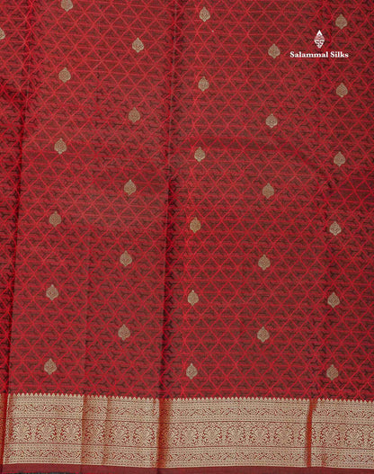 Pure Kanjivaram Silk Saree - Peacock Blue Colour Body Zari Buttas With Medium Border