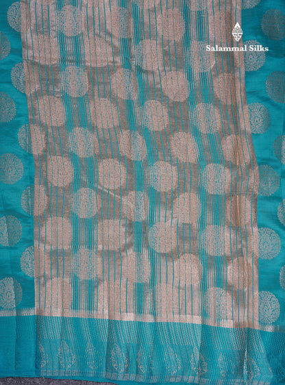 Beautiful Pink Shade Semi Raw Silk Saree With Fancy Border