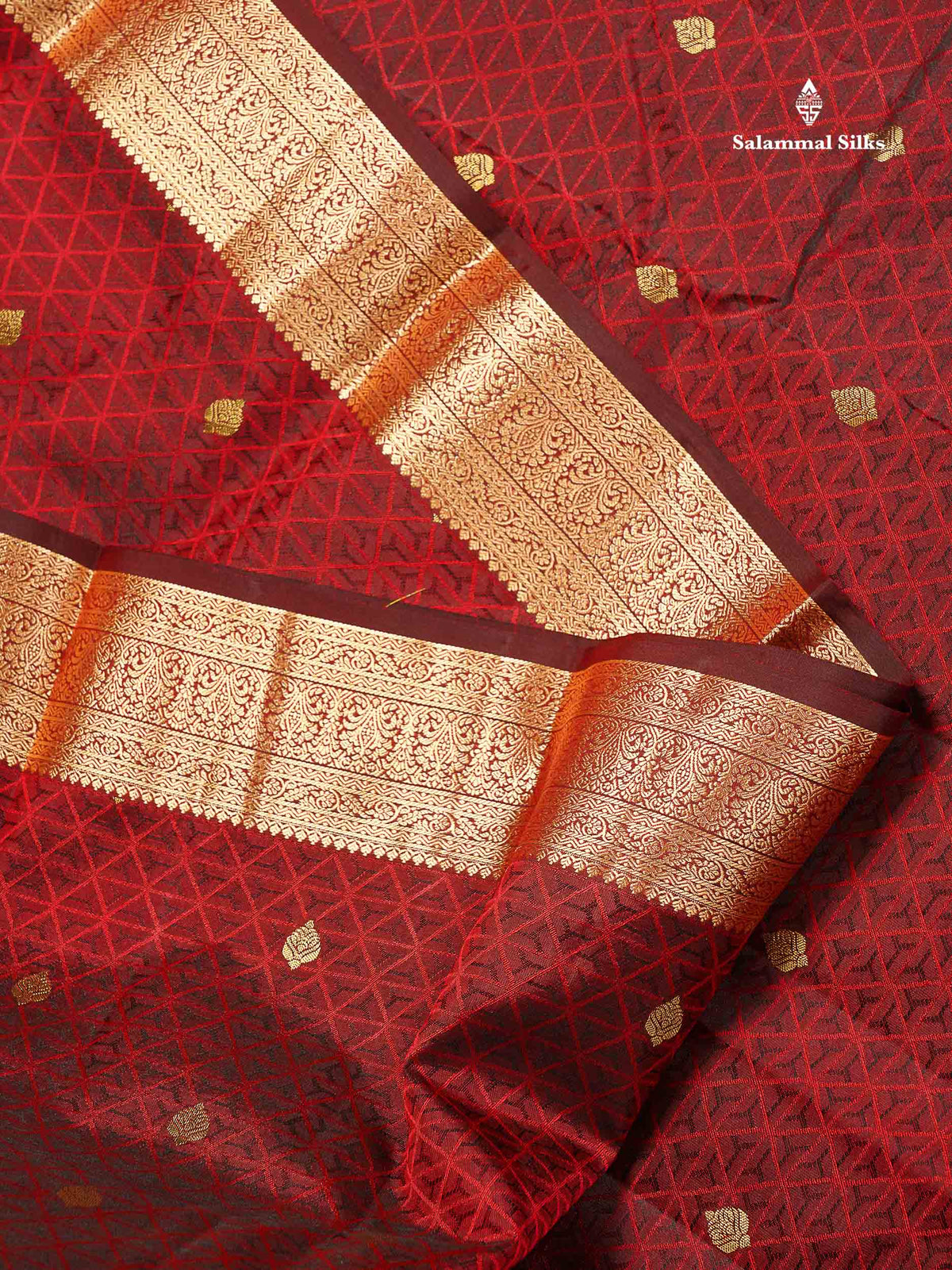 Pure Kanjivaram Silk Saree - Peacock Blue Colour Body Zari Buttas With Medium Border