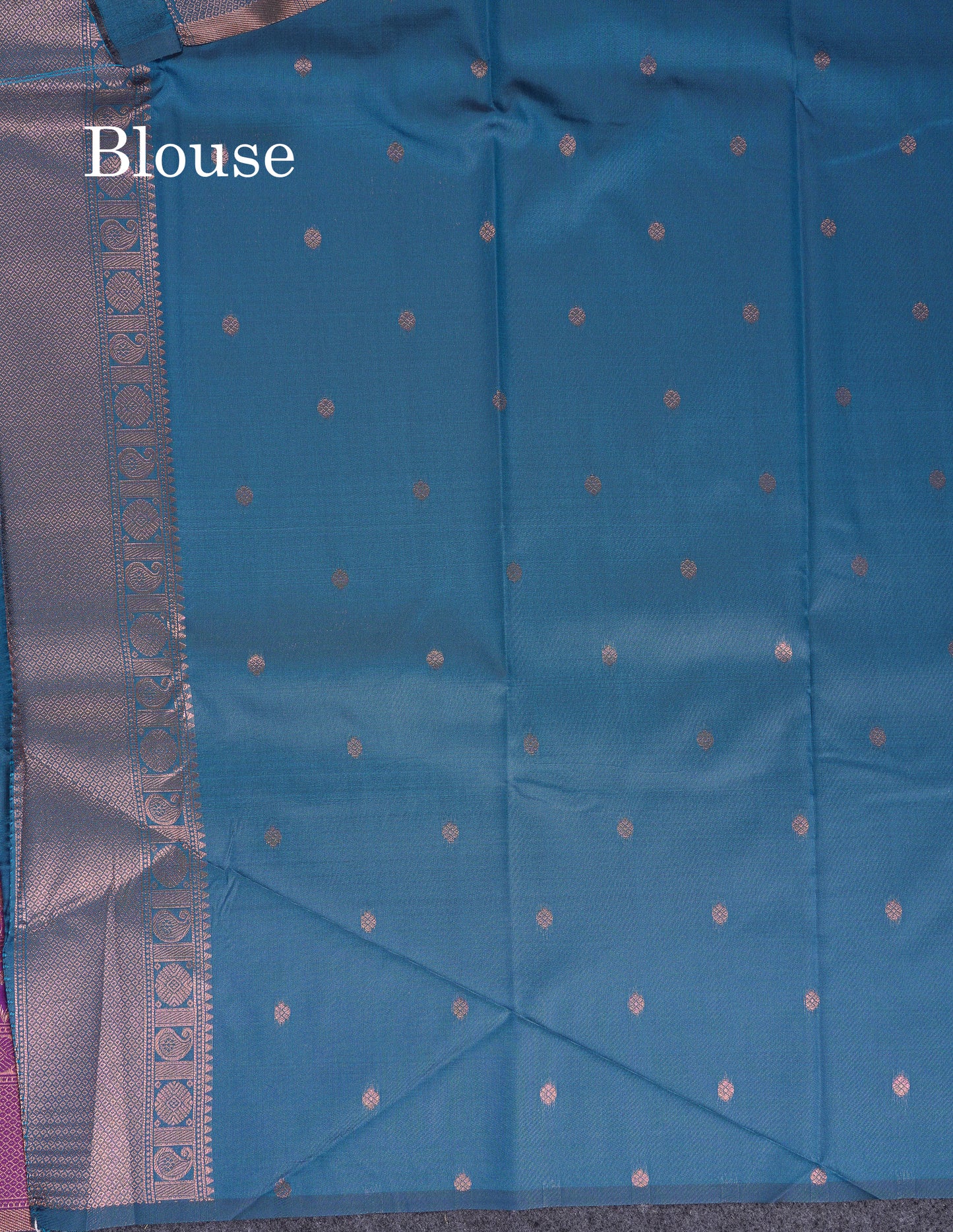 Beautiful Dual Tone Pink Semi Silk Saree With Contrast Peacock Green Blouse